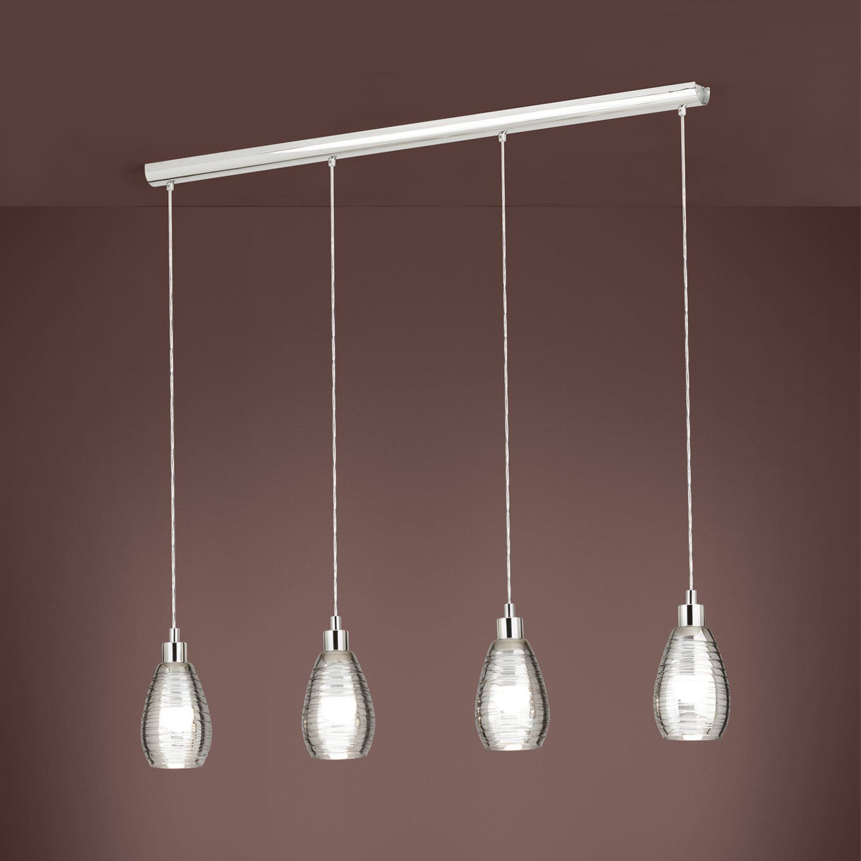 Lámpara Colgante Moderno Gris Acero 4 Luces Ajustable - Iluminacion | Bylmo