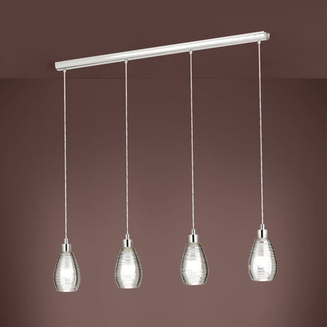 Lámpara Colgante Moderno Gris Acero 4 Luces Ajustable - Iluminacion | Bylmo