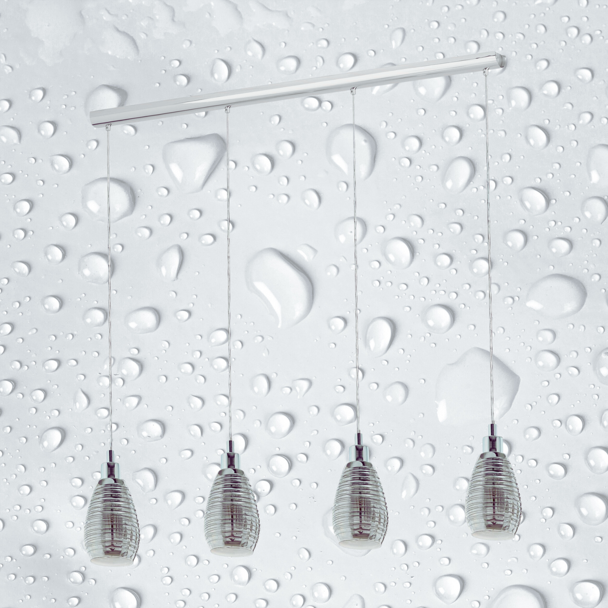 Lámpara Colgante Moderno Gris Acero 4 Luces Ajustable - Iluminacion | Bylmo