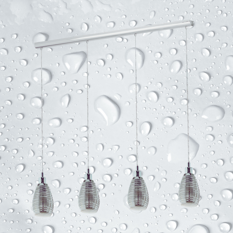 Lámpara Colgante Moderno Gris Acero 4 Luces Ajustable - Iluminacion | Bylmo