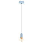 Lámpara Colgante Vintage Azul 1 Luz Ajustable 150cm Acero