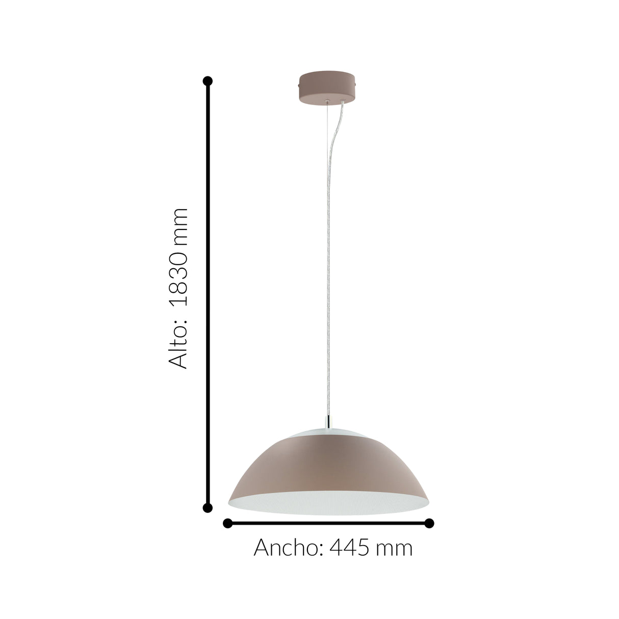 Lámpara Colgante Moderno Gris Acero Ajustable 44x44x183cm 2600 Lúmenes LED 110V - Iluminacion | Bylmo