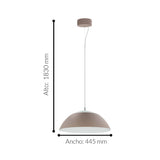 Lámpara Colgante Moderno Gris Acero Ajustable 44x44x183cm 2600 Lúmenes LED 110V - Iluminacion | Bylmo