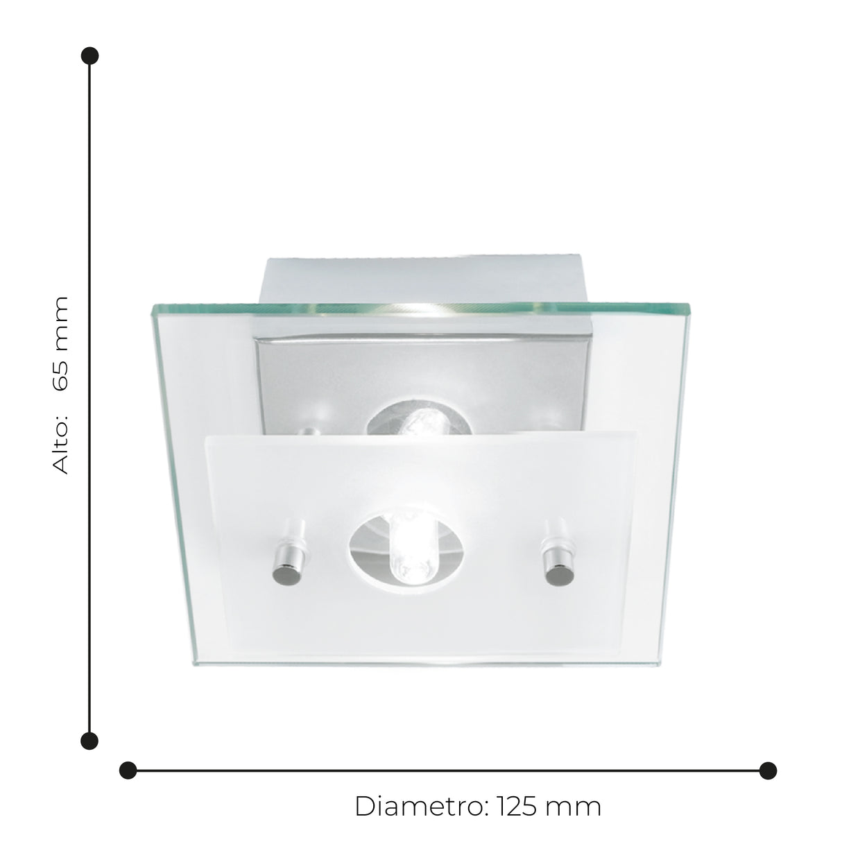 Lámpara Contemporáneo Gris Acero 12x12x7cm Ambiente LED 1 Luz - Iluminacion | Bylmo