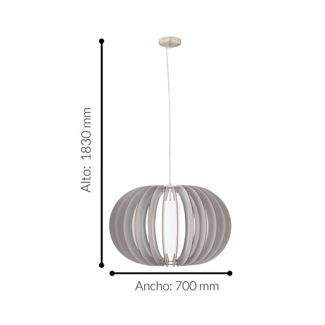 Lámpara Colgante Rústico Gris 70x70x183cm Ajustable - Iluminacion | Bylmo