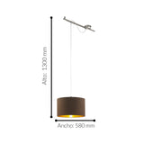 Lámpara Colgante Contemporáneo 38x58x130cm Café Acero Ajustable - Iluminacion | Bylmo