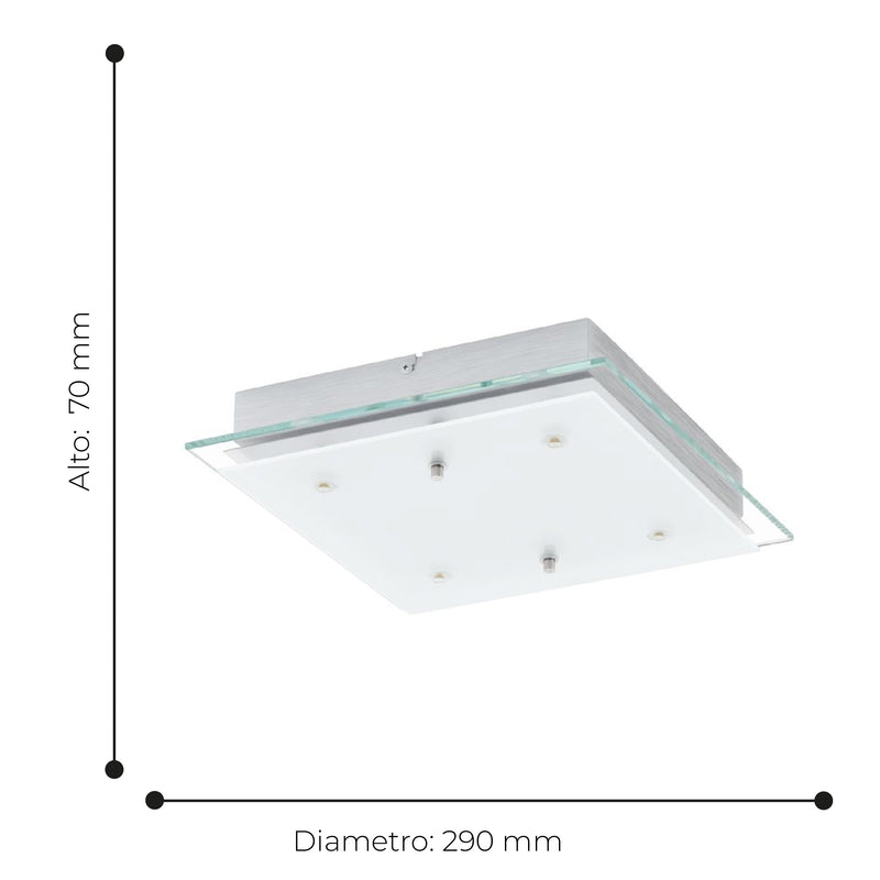 Lámpara Contemporáneo Gris 29x29x7cm 1600 Lúmenes Led 4 Luces