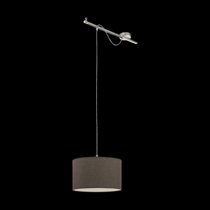 Lámpara Colgante Contemporáneo Gris Acero 1 Luz Ajustable Techo Led 38x58x130cm