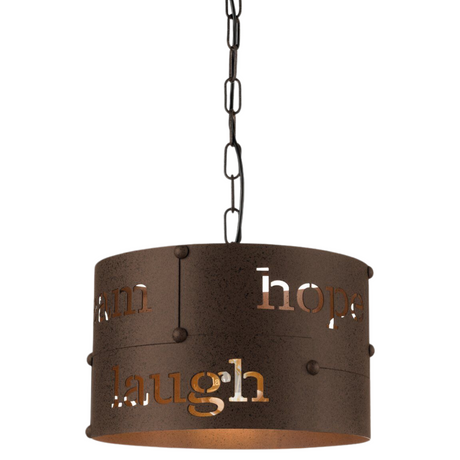 Lámpara Colgante Rústico 1 Luz 32x32x110cm Cafe Ajustable. - Iluminacion | Bylmo