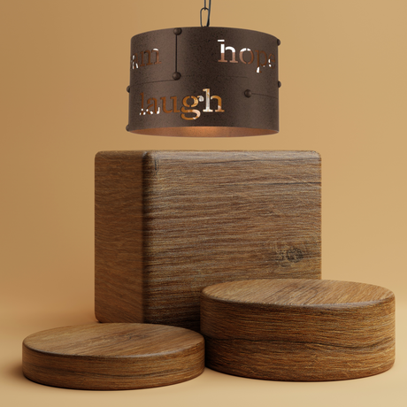 Lámpara Colgante Rústico 1 Luz 32x32x110cm Cafe Ajustable. - Iluminacion | Bylmo