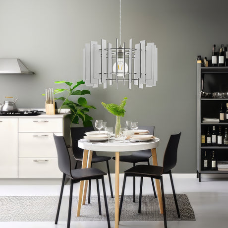 Lámpara Colgante Rústico 44x44x110 Blanco Madera - Iluminacion | Bylmo