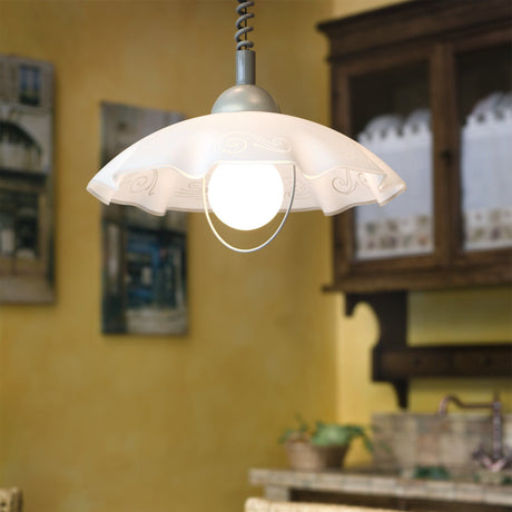 Lámpara Colgante Contemporáneo 41x41x110cm Gris Vidrio Ajustable - Iluminacion | Bylmo