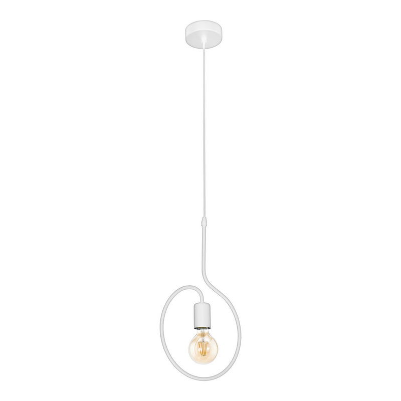 Lámpara Colgante Rústico Blanco 1 Luz Ajustable Techo 110v Led