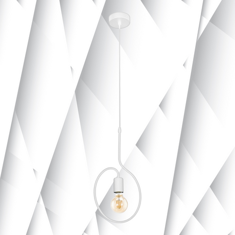 Lámpara Colgante Rústico Blanco 1 Luz Ajustable Techo 110V LED - Iluminacion | Bylmo