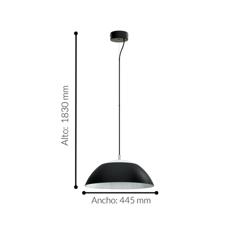 Lámpara Colgante Moderno 44x183 NegroACERO. - Iluminacion | Bylmo