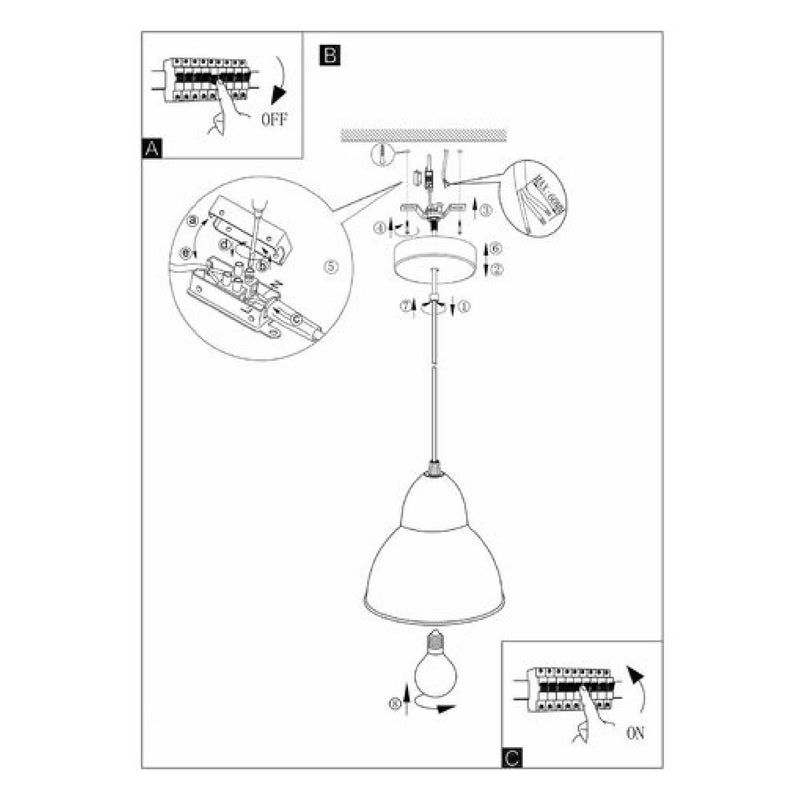 Lámpara Colgante Industrial Gris 110cm Ajustable