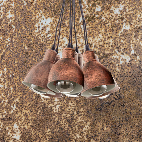 Lámpara Colgante Industrial Cafe 38x38x110 cm Ajustable. - Iluminacion | Bylmo