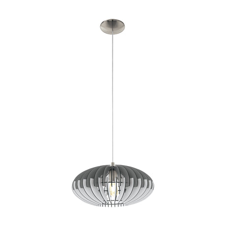 Lámpara Colgante Rústico 1 Luz Gris Madera Ajustable 40x110cm Ambiente - Iluminacion | Bylmo