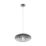 Lámpara Colgante Rústico 1 Luz Gris Madera Ajustable 40x110cm Ambiente