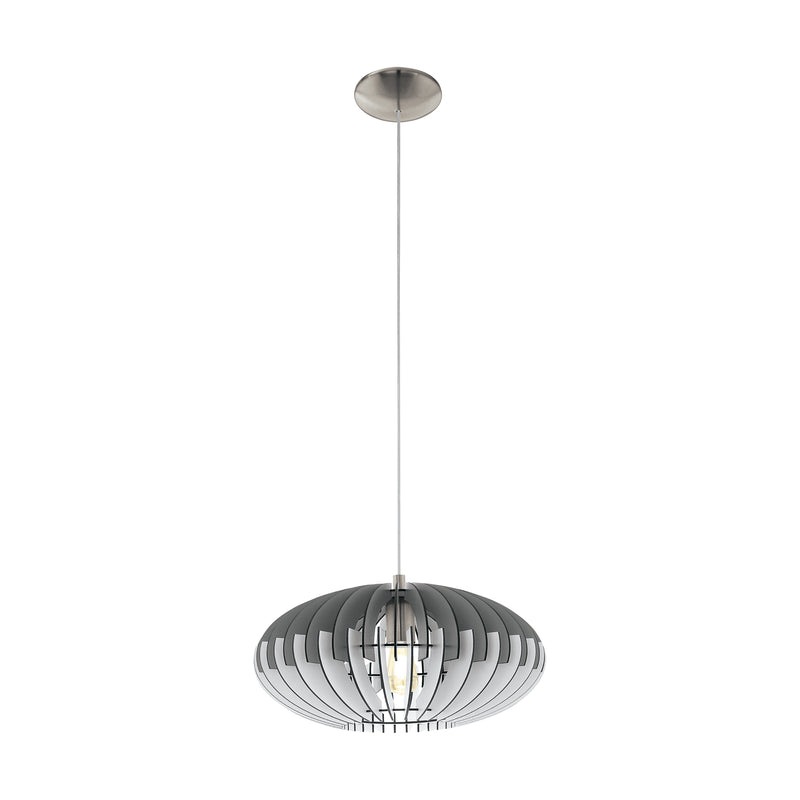 Lámpara Colgante Rústico 1 Luz Gris Madera Ajustable 40x110cm Ambiente