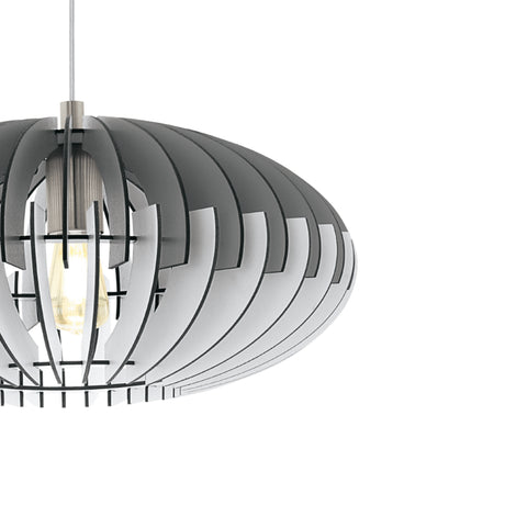 Lámpara Colgante Rústico 1 Luz Gris Madera Ajustable 40x110cm Ambiente - Iluminacion | Bylmo