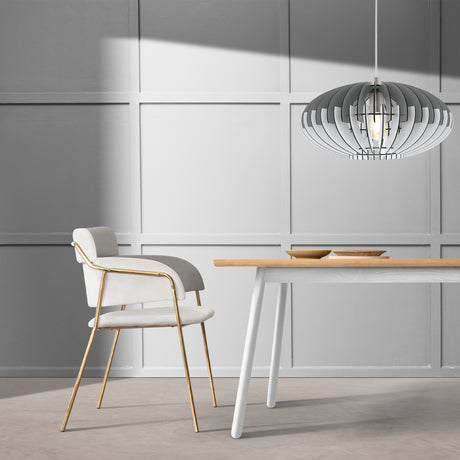 Lámpara Colgante Rústico 1 Luz Gris Madera Ajustable 40x110cm Ambiente - Iluminacion | Bylmo