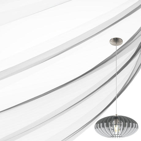 Lámpara Colgante Rústico 1 Luz Gris Madera Ajustable 40x110cm Ambiente - Iluminacion | Bylmo