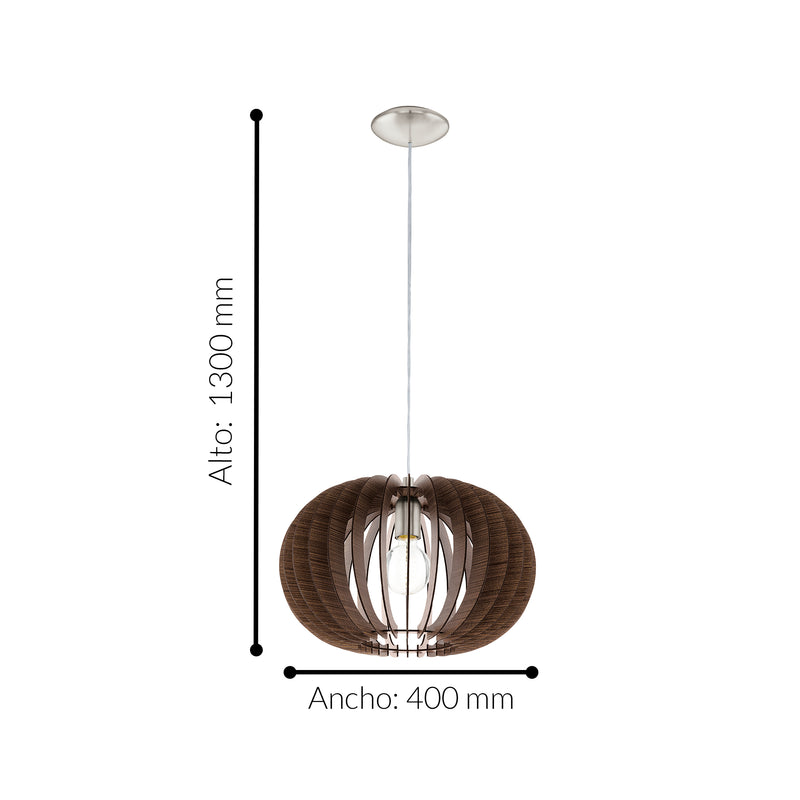 Lámpara Colgante Rústico Madera 40x40x130cm Ambiente