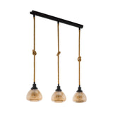 Lámpara Colgante Rústico Negro 3 Luces 19x89x123cm. - Iluminacion | Bylmo