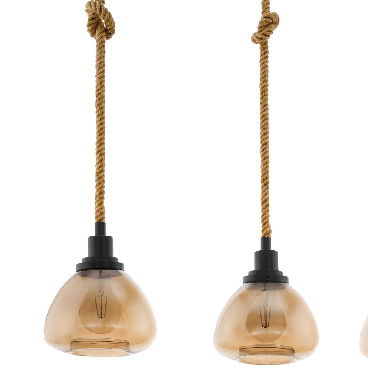 Lámpara Colgante Rústico Negro 3 Luces 19x89x123cm. - Iluminacion | Bylmo