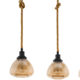 Lámpara Colgante Rústico Negro 3 Luces 19x89x123cm. - Iluminacion | Bylmo