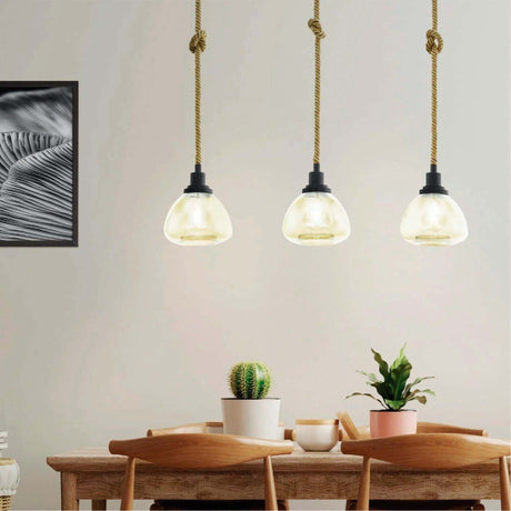 Lámpara Colgante Rústico Negro 3 Luces 19x89x123cm. - Iluminacion | Bylmo