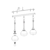 Lámpara Colgante Rústico Negro 3 Luces 19x89x123cm. - Iluminacion | Bylmo