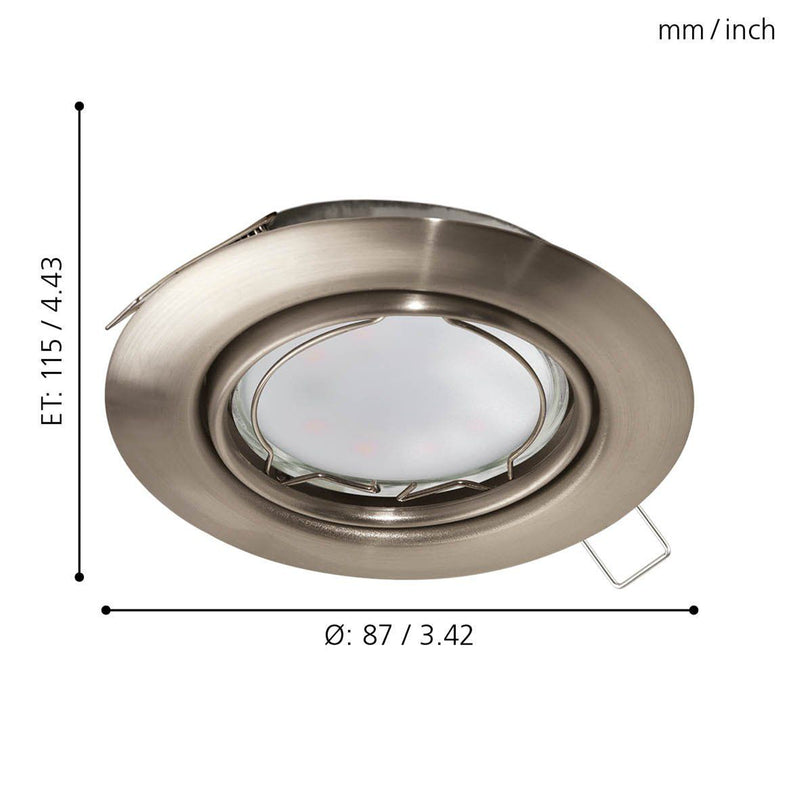 Lámpara Empotrable Contemporáneo Gris 11x11x7cm Acero 1 Luz 450lm Gu10 Ip20 Led