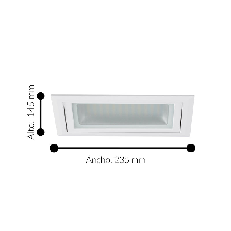 Lámpara Empotrable Contemporáneo 1 Luz 14x19x22 Blanco Aluminio 2600 Lúmenes