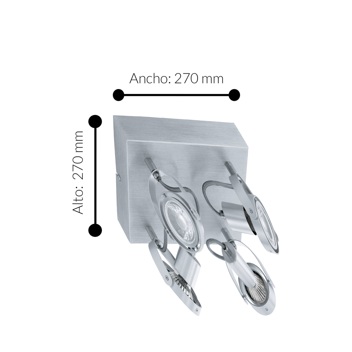 Spot de Iluminación Industrial 27x27x27 cm Gris Ajustable - Iluminacion | Bylmo