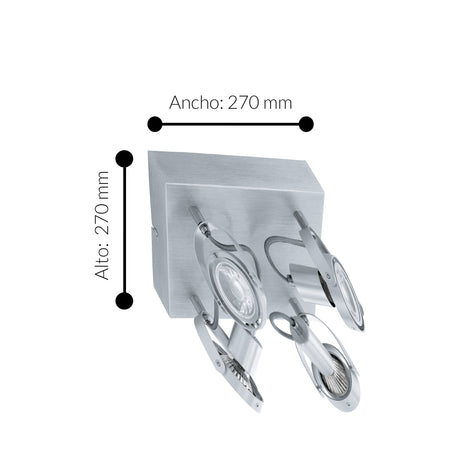Spot de Iluminación Industrial 27x27x27 cm Gris Ajustable - Iluminacion | Bylmo