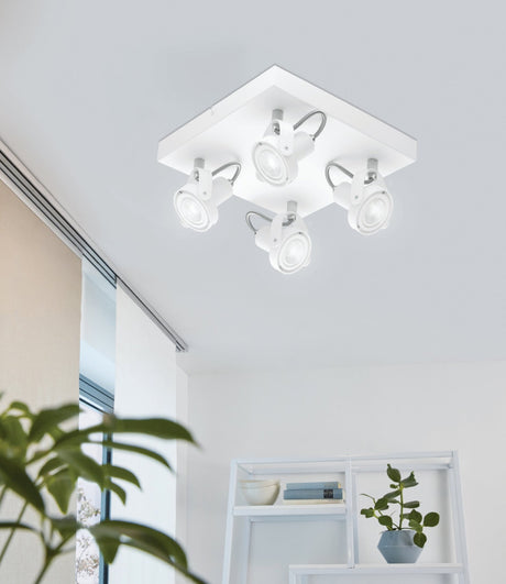 Spot de Iluminación Industrial 27x27 Gris Acero 4 luces LED - Iluminacion | Bylmo