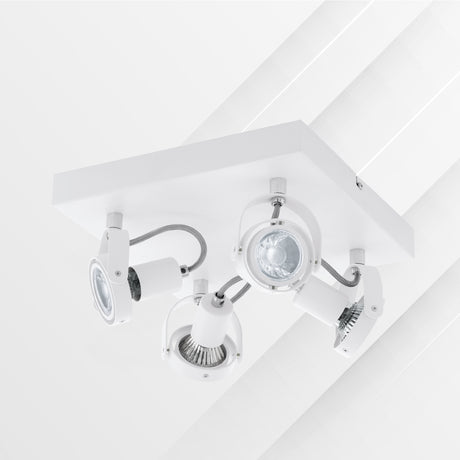 Spot de Iluminación Industrial 27x27 Gris Acero 4 luces LED - Iluminacion | Bylmo