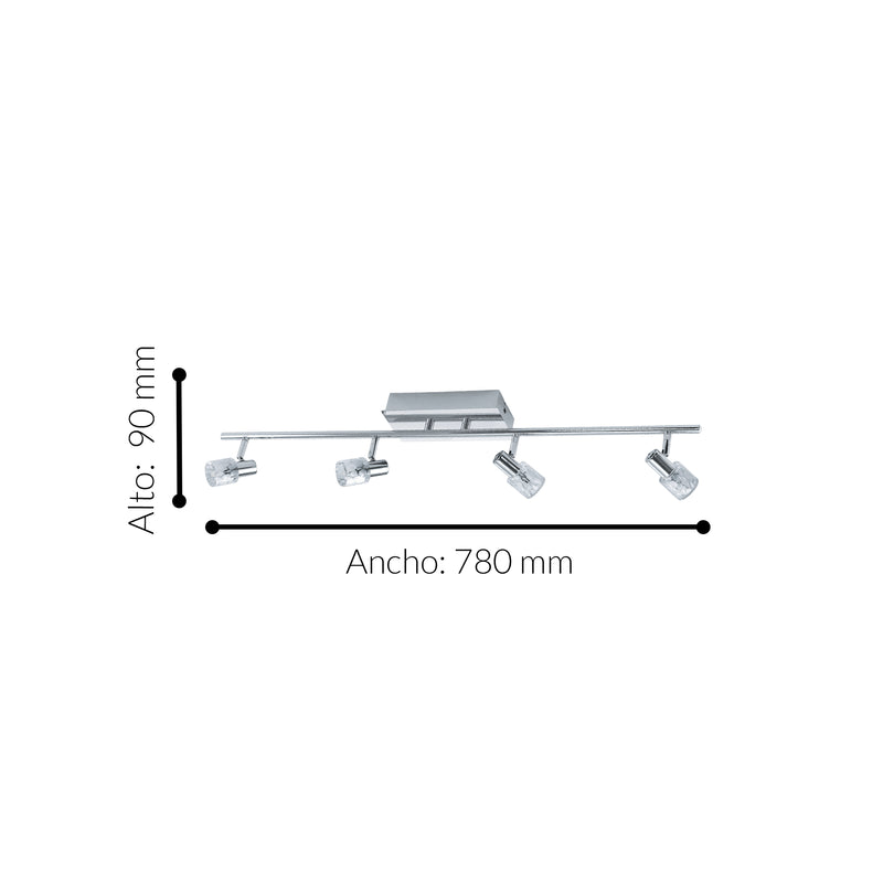 Spot De Iluminación Moderno Gris Acero De Pared 9x78cm 450 Lúmenes