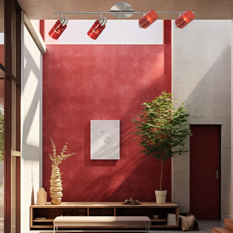 Spot de Iluminación Moderno 4 Luces Rojo Ajustable LED - Iluminacion | Bylmo