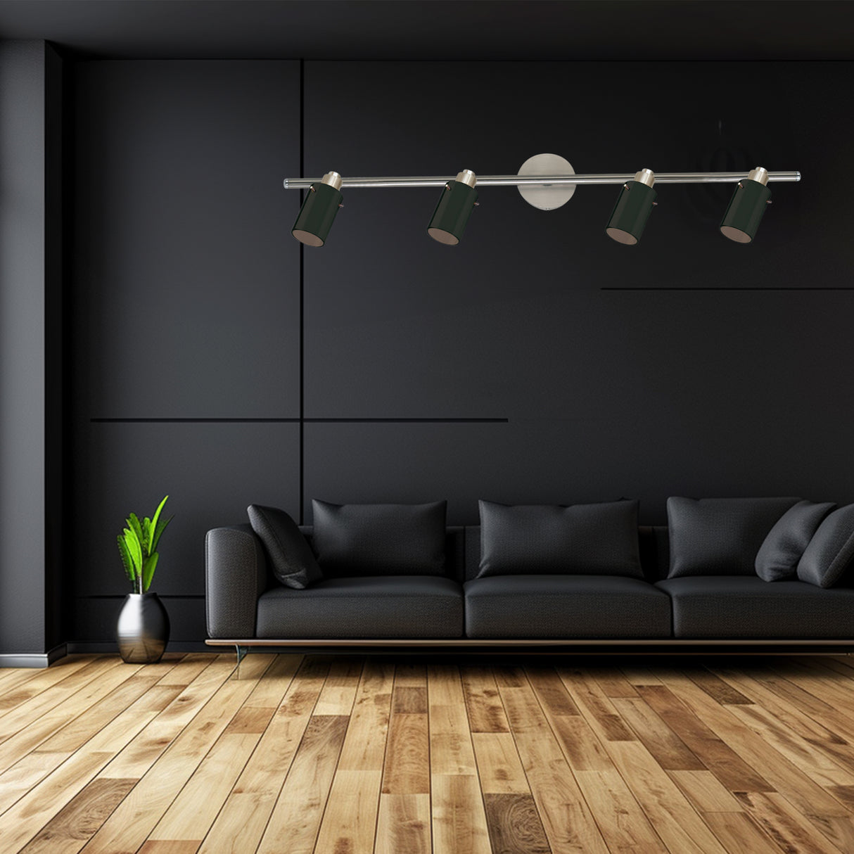 Spot de Iluminación Moderno 4 Luces Gris Acero Ajustable - Iluminacion | Bylmo