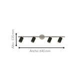 Spot de Iluminación Moderno 4 Luces Gris Acero Ajustable - Iluminacion | Bylmo