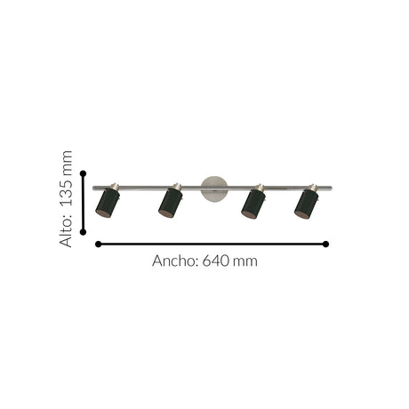 Spot de Iluminación Moderno 4 Luces Gris Acero Ajustable - Iluminacion | Bylmo