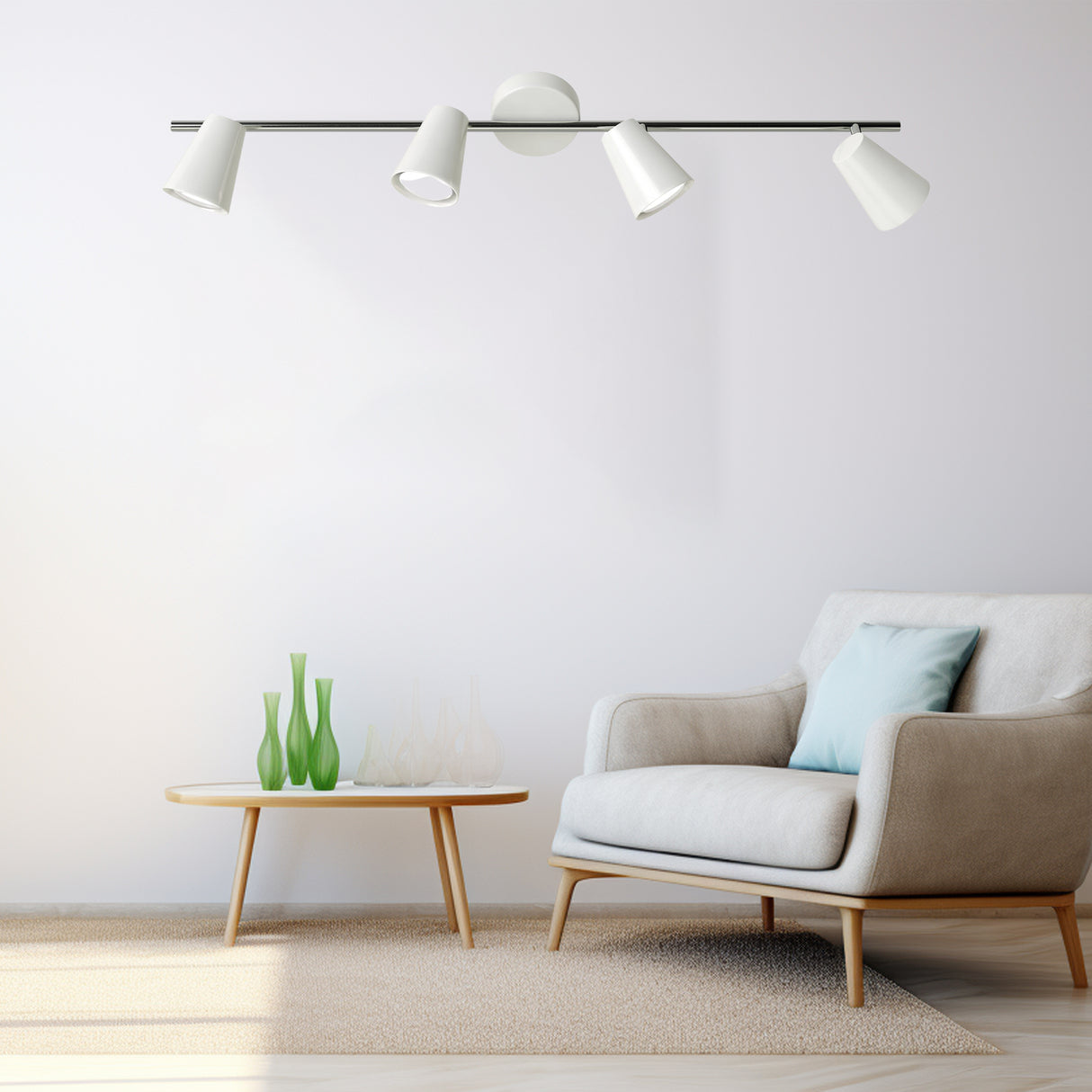 Spot de Iluminación Industrial 6x68 Blanco Acero Apto Exterior. - Iluminacion | Bylmo