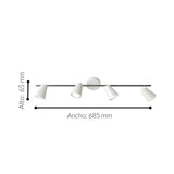 Spot de Iluminación Industrial 6x68 Blanco Acero Apto Exterior. - Iluminacion | Bylmo