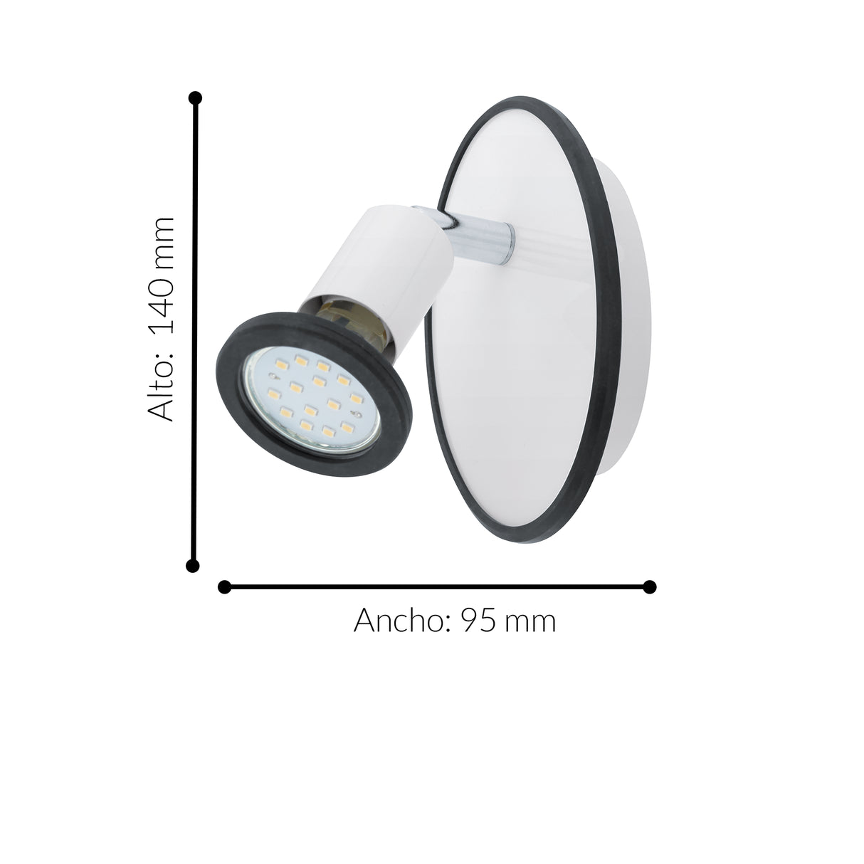 Spot de Iluminación Moderno 1 Luz 9x9 Blanco Acero LED 450L. - Iluminacion | Bylmo