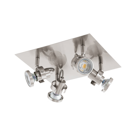 Spot de Iluminación Industrial Gris Ajustable con Bombilla LED y 4 Luces - Iluminacion | Bylmo