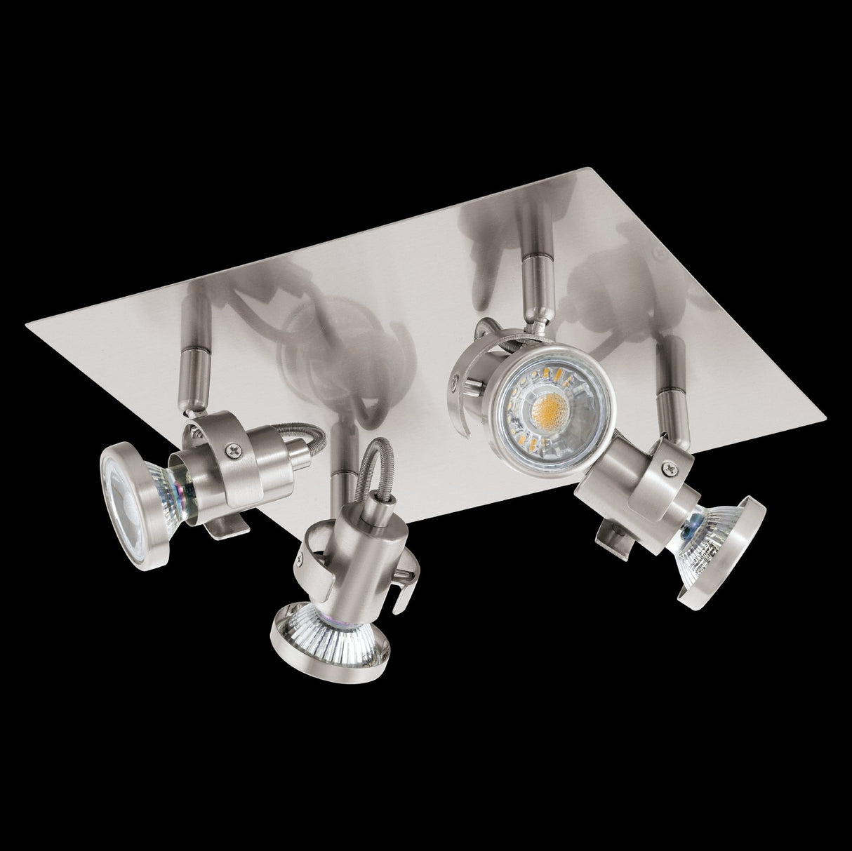 Spot de Iluminación Industrial Gris Ajustable con Bombilla LED y 4 Luces - Iluminacion | Bylmo