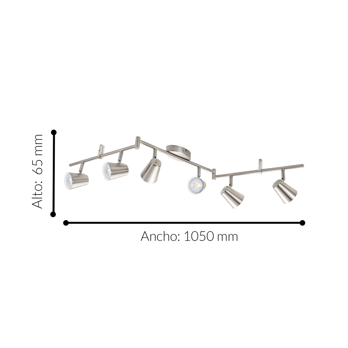 Spot de Iluminación Industrial 6x105x6 Gris Ajustable - Iluminacion | Bylmo